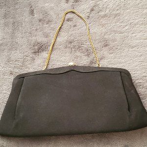 WOMEN'S VINTAGE BLACK CLUTCH HANDBAG